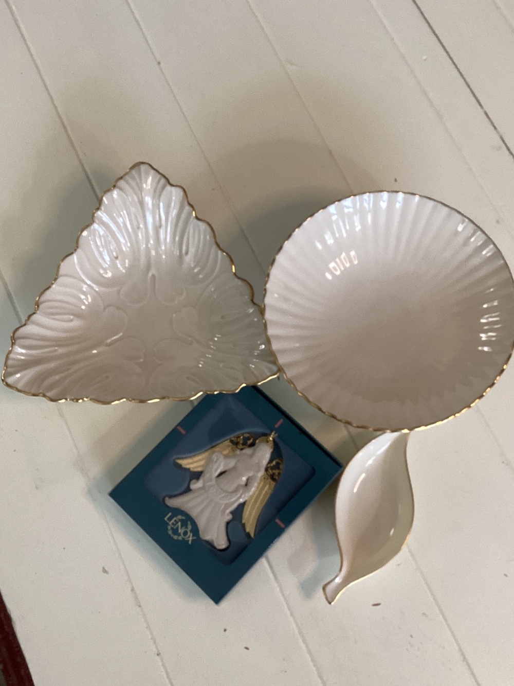 Vintage Lenox collection candy trinket dishes Christmas angel ornament